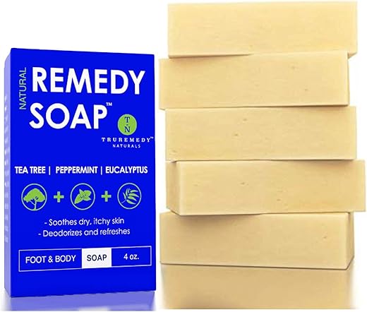 Truremedy Naturals - Sabonete em Barra Truremedy Naturals Tea Tree para Homens/Mulheres, 5 unidades – Com Hortelã-Pimenta