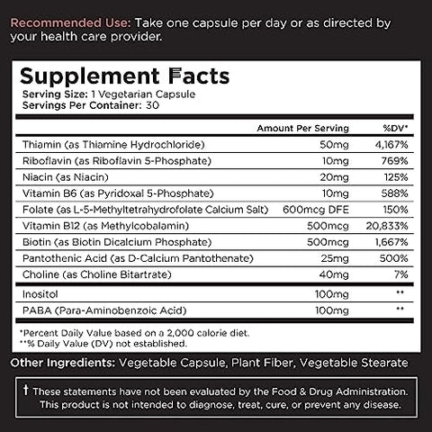 Livingood Daily - Livingood – Cápsulas de Complexo B – Suplemento Vitamínico para Mulheres
