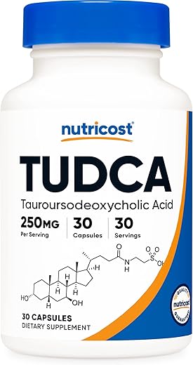 Tudca 250mg – 30 Cápsulas (Ácido Tauroursodeoxicólico) – Livre de Glúten, Não-OGM - Nutricost