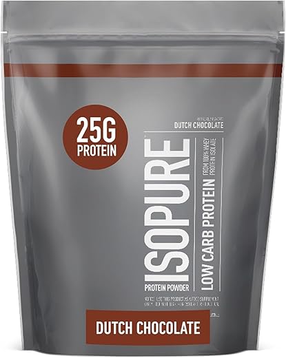 Proteína Isolada em Pó Sabor Chocolate Holandês com Vitamina C – 100% Whey – 30g de Proteína por Porção - Isopure