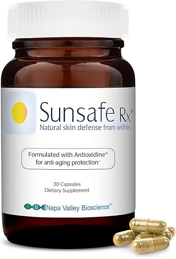 Sunsafe Rx - Suplemento Anti Aging: Pílulas Naturais de Proteção da Pele com Antioxidantes para uma Aparência Jovem