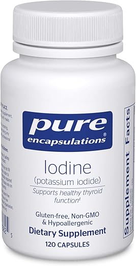 Iodo – Suporte para a Tireoide – 60 cápsulas de 150 mcg  Pure Encapsulations - Pure Encapsulations