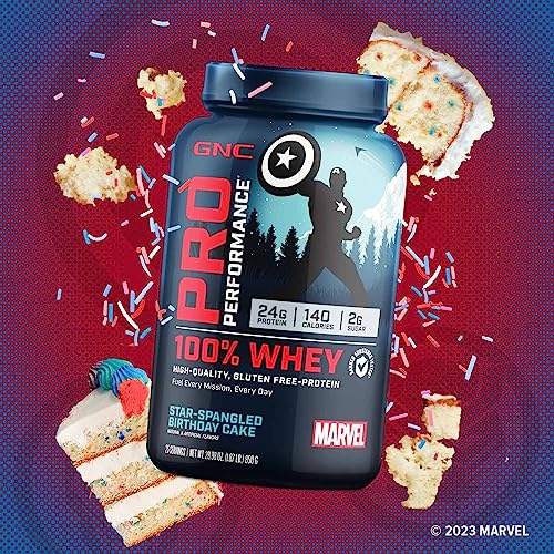 Pro Performance 100%% Whey Marvel Star-Spangled Birthday Cake – 25 Porções – 625g - GNC