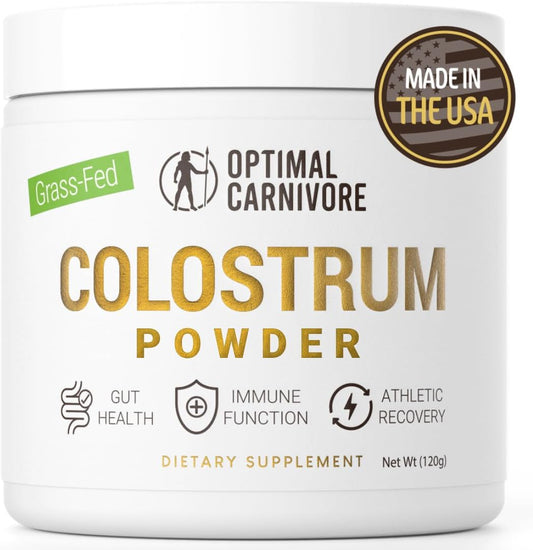 Optimal Carnivore - Pó de Colostro Bovino sem Sabor, Rico em Gramas de Colostro para Saúde Intestinal e Suporte Imunológico
