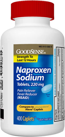 Naproxen Sódico 220 mg, Analgésico e Redutor de Febre (AINE), 400 Comprimidos – Compre Agora! - GoodSense