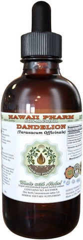 Extrato Líquido de Dente-de-leão sem Álcool, Orgânico Taraxacum Officinale Glicerito de Folha Seca Hawaii Pharm Suplemento Herbal Natural 120 ml