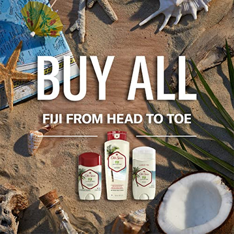 Fresher Collection Body Wash for Men, Fiji com Fragrância de Palmeira, 750 ml (Pack com 4 unidades) - Old Spice