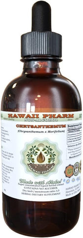 Extrato Líquido de Crisântemo Sem Álcool, Orgânico Crisântemo (Chrysanthemum x morifolium) Flor Seca Glicerito Hawaii Pharm Herbal Natural 120 ml