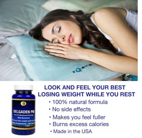 Delgaden PM - Suplemento para Perda de Peso Durante o Sono – com Colágeno Hidrolisado e Berberina (60 softgels)