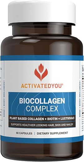 Bio Collagen Complex – Colágeno Vegetal com Biotina Altamente Absorvível para Apoiar a Pele Jovem, Saúde Capilar e Força Muscular – Fórmula Vegana com Lustriva - ACTIVATEDYOU