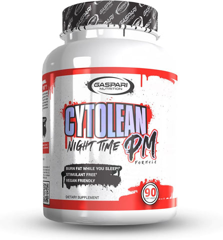 Cytolean PM: Queimador de Gordura Noturno com Suporte ao Sono de Melatonina, Redução do Estresse, Livre de Estimulantes, Amigo dos Veganos (90 Cápsulas) - Gaspari Nutrition