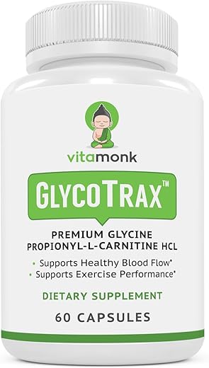 GlycoTrax – Suplemento GPLC de Alta Absorção – Sem Preenchedores Artificiais – Cápsulas de GPLC Glicina Propionil-L-Carnitina para Apoiar o Fluxo Sanguíneo Saudável – 60 Cápsulas - VitaMonk