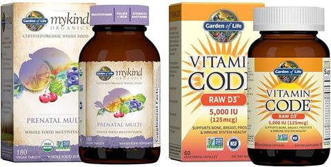Organics – Multivitamínico Pré-Natal para Mulheres com Vitamina D3, B6, B12, C – 60 cápsulas - Garden of Life