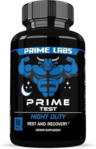 Prime Test Night Duty: Aumentador de Testosterona Noturno para Potência Máxima - Prime Labs