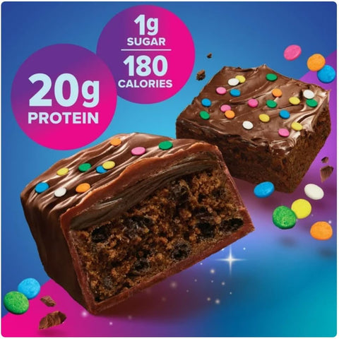 Lulurose - Barras de Proteína Pura, Galactic Brownie, 20g Alta Proteína, Lanches Nutritivos para Energia 8 Unidades