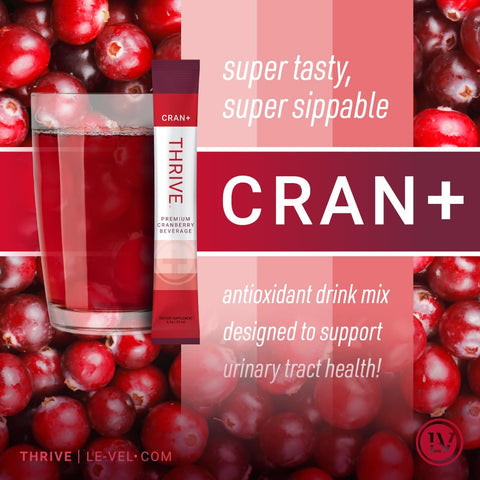 Thrive Cran | Pó de Suplemento Herbal para Saúde do Trato Urinário | com D-Manose, Cranberry, Vinagre de Maçã | 100g - Le-Vel