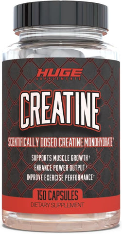 Pílulas de Creatina Monohidratada, 5g por Porção, Dose Clínica para Apoiar o Crescimento Muscular Magro e Recuperação - Huge Supplements