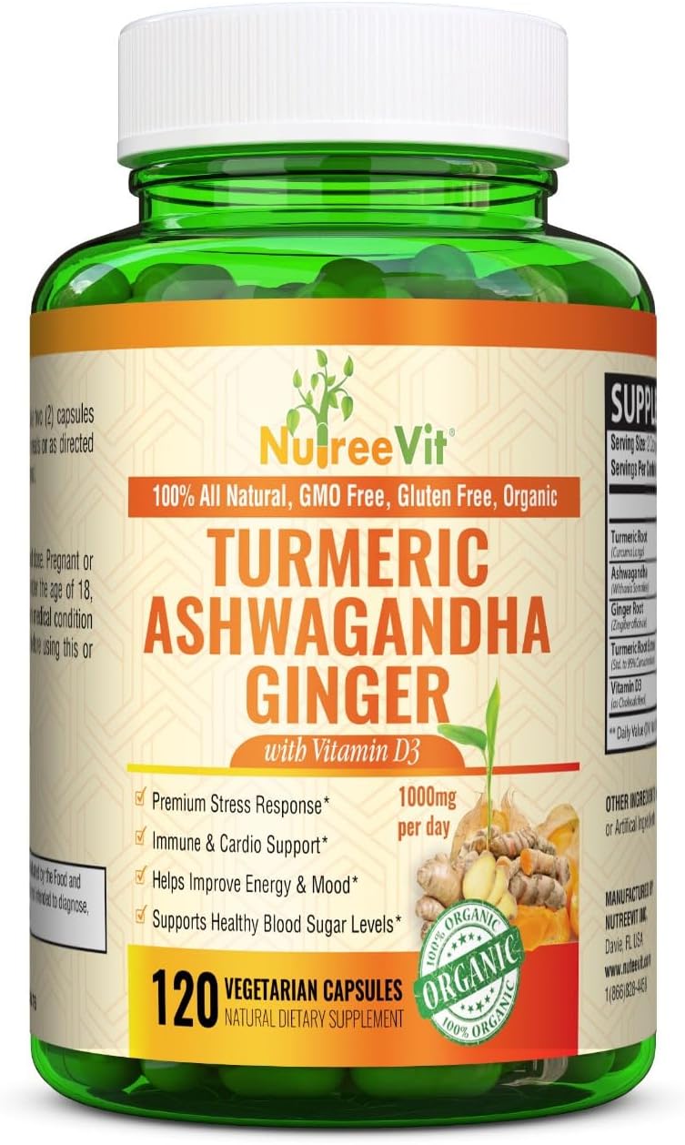 NutreeVit - Turmeric Orgânico com Ashwagandha – Potencialize sua saúde com a combinação perfeita!