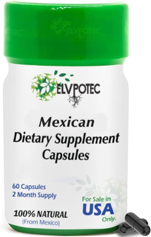60 Cápsulas Mexicanas – 2 Meses de Fornecimento com Ingredientes 100% Naturais para o Seu Corpo Perfeito | Não-OGM - ELVPOTEC