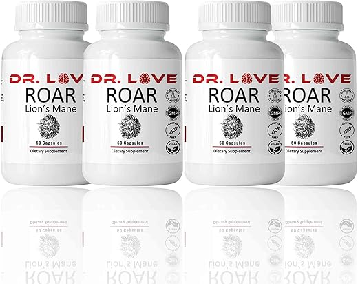 KUHTEM - Dr Loves Roar Lions Mane – Suplemento de Cogumelo do Leão, 60 Cápsulas (4)