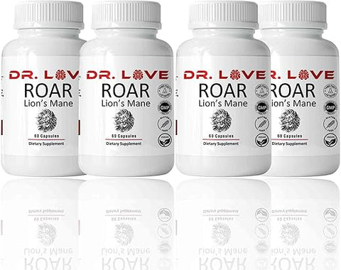 KUHTEM - Dr Loves Roar Lions Mane – Suplemento de Cogumelo do Leão, 60 Cápsulas (4)