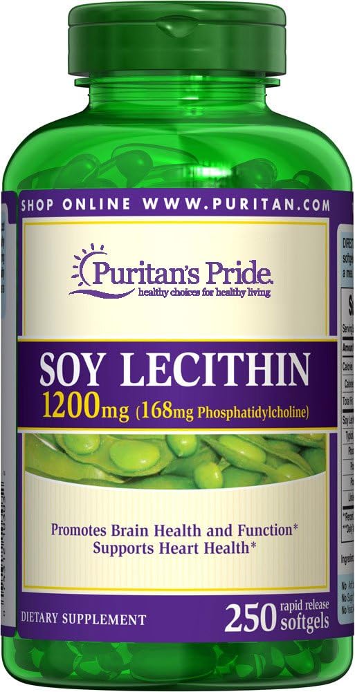 Puritan's Pride - Puritan’s Pride Lecitina de Soja 1200 Mg, 250 Cápsulas – Benefícios para a Saúde e Bem-Estar | Comprar Online