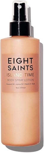 Island Time Loção Spray Corporal, Loção Corporal Natural e Orgânica para Pele Seca, Protege, Nutre e Hidrata, Fragrância de Coco, 240 ml - Eight Saints