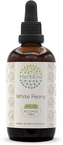 HerbEra - White Peony B120 Extrato Herbal Sem Álcool, Gotas Líquidas Concentradas Naturais de Raiz Seca de Peônia Branca (Paeonia Lactiflora) (120 ml)