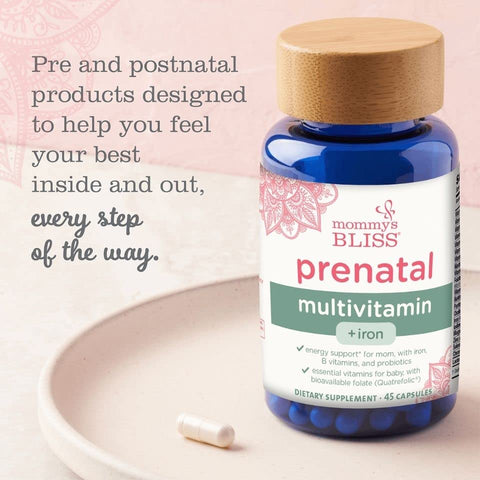 Mommy's Bliss - Mommy’s Bliss Prenatal Multivitamin com Ferro e Ácido Fólico, Apoia o Desenvolvimento do Bebê e o Sistema Imunológico da Mãe