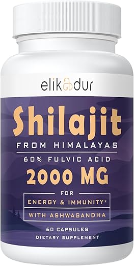 Elikadur - 2000 MG Cápsulas Orgânicas de Shilajit Puro do Himalaia, 100%% Shilajit para Homens – Marca em Primeiro Lugar