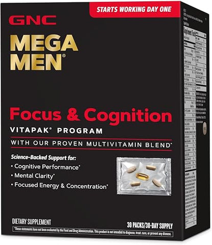 Mega Men Focus – Suplemento para Concentração e Foco – 60 cápsulas - GNC