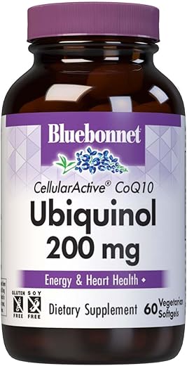 Nutrition CoQ10 Ubiquinol 200mg Softgels Vegetarianos, Saúde Cardíaca - Bluebonnet