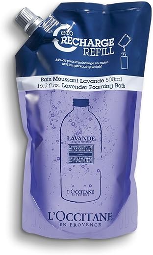 L’Occitane Banho Espumante: Lavanda Relaxante, Manteiga de Karité Reconfortante, Leite de Amêndoa Embelezador, Verbena Cítrica, Banho de Bolhas Purificante, 500 ml