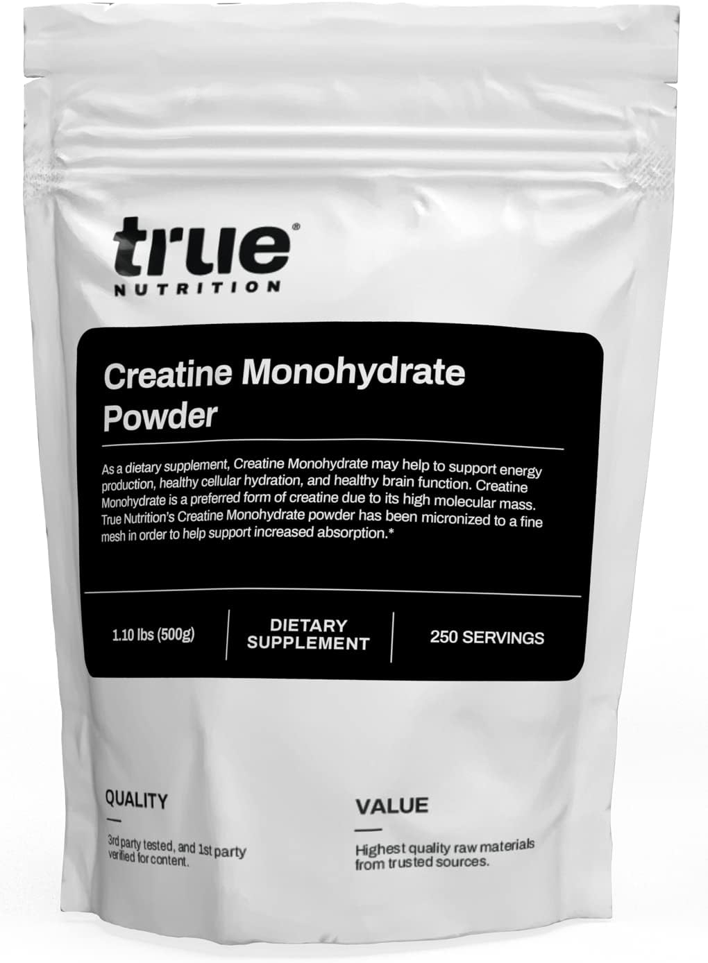 Pó de Creatina Monohidratada – Creatina Micronizada em Pó – Estimula o Crescimento Muscular Magro, Força Muscular e Intensidade nos Treinos – Pré e Pós-Treino – Marca True Nutrition - True Nutrition