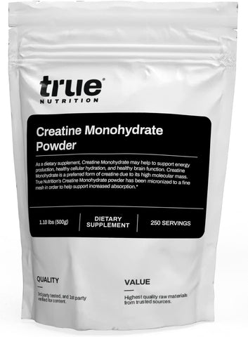 Pó de Creatina Monohidratada – Creatina Micronizada em Pó – Estimula o Crescimento Muscular Magro, Força Muscular e Intensidade nos Treinos – Pré e Pós-Treino – Marca True Nutrition - True Nutrition