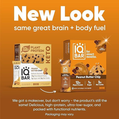 POLOFL - BAR Brain and Body – Barras de Proteína Keto de Chocolate com Sal Marinho e Manteiga de Amendoim – 12 Unidades – Barras Energéticas – Baixo Carboidrato – Alta Fibra – Vegano – Baixo Açúcar – Refeição