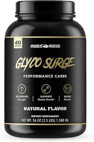 Glyco Surge: Suplemento de Carboidratos de Desempenho para Crescimento Muscular Magro, Recuperação Pós-Treino e Resistência* (Natural – 40 Porções) - Anabolic Warfare