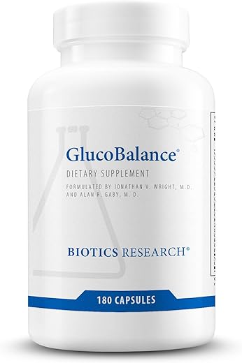 GlucoBalance – Suporte para Saúde Metabólica, Cromo, Vanádio, Lcarnitina 180 Cápsulas - Biotics Research
