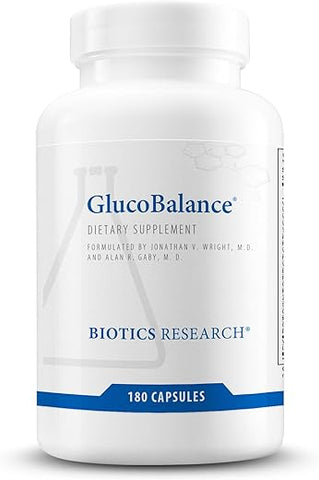 GlucoBalance – Suporte para Saúde Metabólica, Cromo, Vanádio, Lcarnitina 180 Cápsulas - Biotics Research