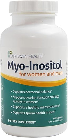 Myo-Inositol 2000mg | Suplemento para Fertilidade Masculina e Feminina e Equilíbrio Hormonal | Vitamina B8 | Cápsulas de Pó de Inositol | Livre de Glúten, Laticínios e Soja | - Fairhaven Health