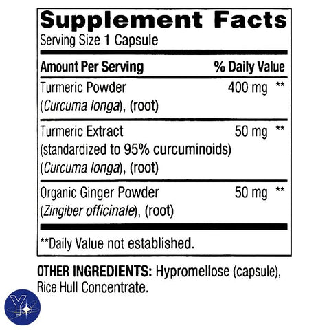 Cápsulas de Cúrcuma Curcumina com Pó de Gengibre para Bem-Estar Geral – 250 Unidades de 500 mg – Presente de Marcador de Página - YOLOMOLO