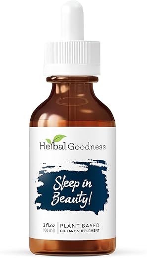 Herbal Goodness - Drops Líquidos de Raiz de Valeriana Orgânica 60ml, Melissa, Suporte Natural ao Sono para Adultos, Descanse