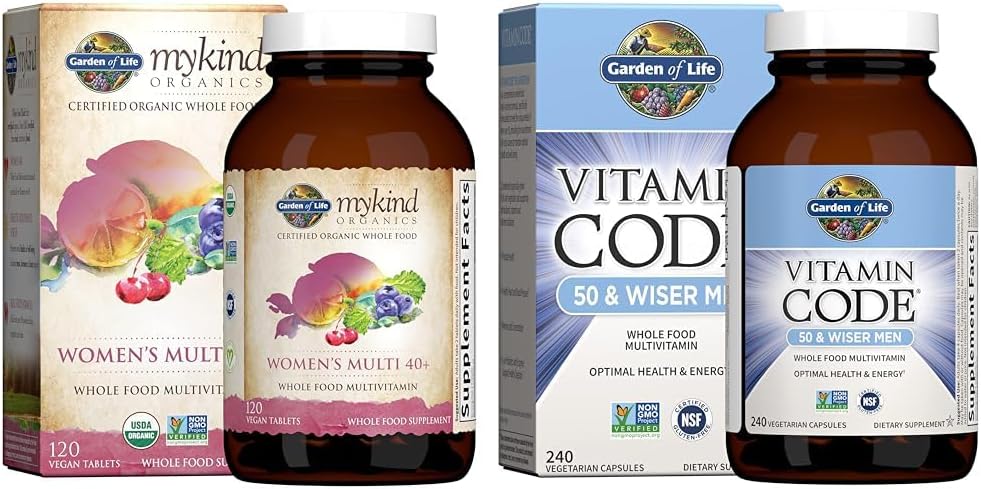 Organics Vitaminas para Mulheres 40 Plus – 120 Comprimidos | Saúde Feminina | Orgânicos | Marca Garden of Life - Garden of Life