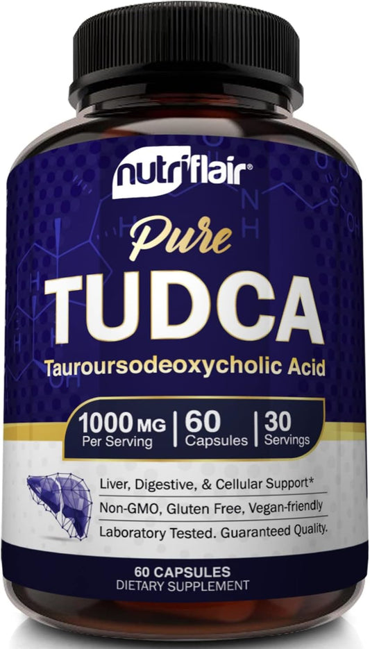 TUDCA Puro 1000mg – Ácido Tauroursodeoxicólico Premium, Detox – 60 Cápsulas - NutriFlair