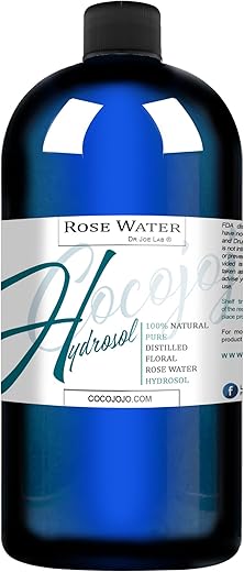 cocojojo - Spray Tônico Facial de Água de Rosas 946 ml – Hidratação Pura
