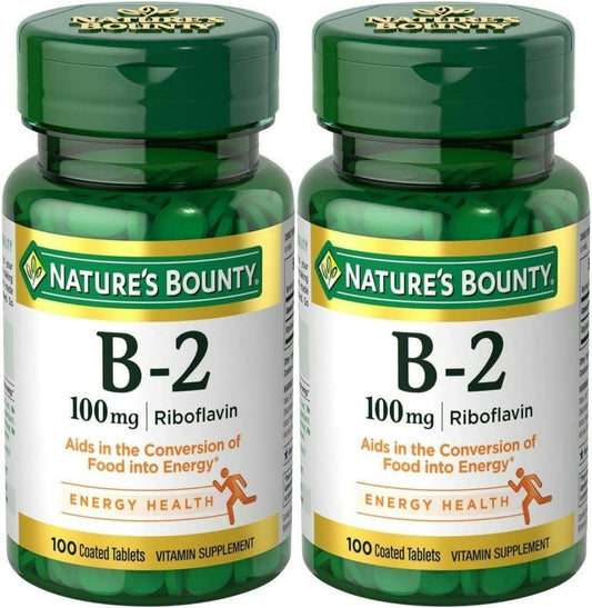 Nature's Bounty - Nature’s Bounty, Vitamina B-2, 100 mg, 100 Comprimidos – Pacote com 2 – Compre Agora!
