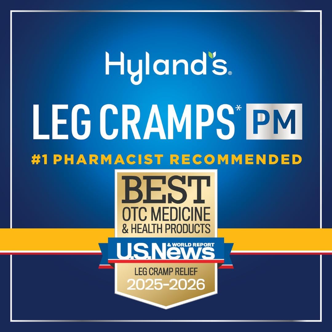 Hyland's Leg Cramps PM, Relief of Nighttime Leg, Calf, and Foot Cramps, 50 Quick-Dissolving Tablets