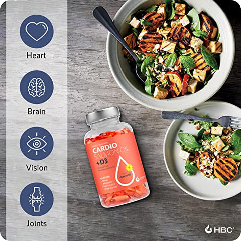Hofseth BioCare - Cardio Triple Strength Ômega 3 com Vitamina D3-1000mg, Óleo de Salmão Norueguês com EPA – 60 cápsulas