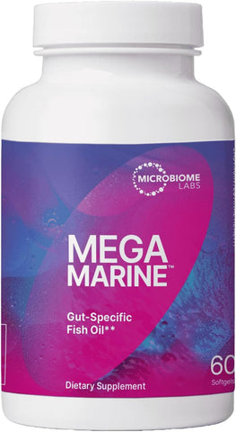 MegaMarine Ômega 3 – Suplemento de EPA DHA Específico para o Intestino – Apoio à Saúde Intestinal – Reforça o Sistema Imunológico - Microbiome Labs