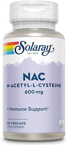 SOLARAY - Solaray NAC – Suplemento de N-Acetil-L-Cisteína, 600 mg | 60 Cápsulas